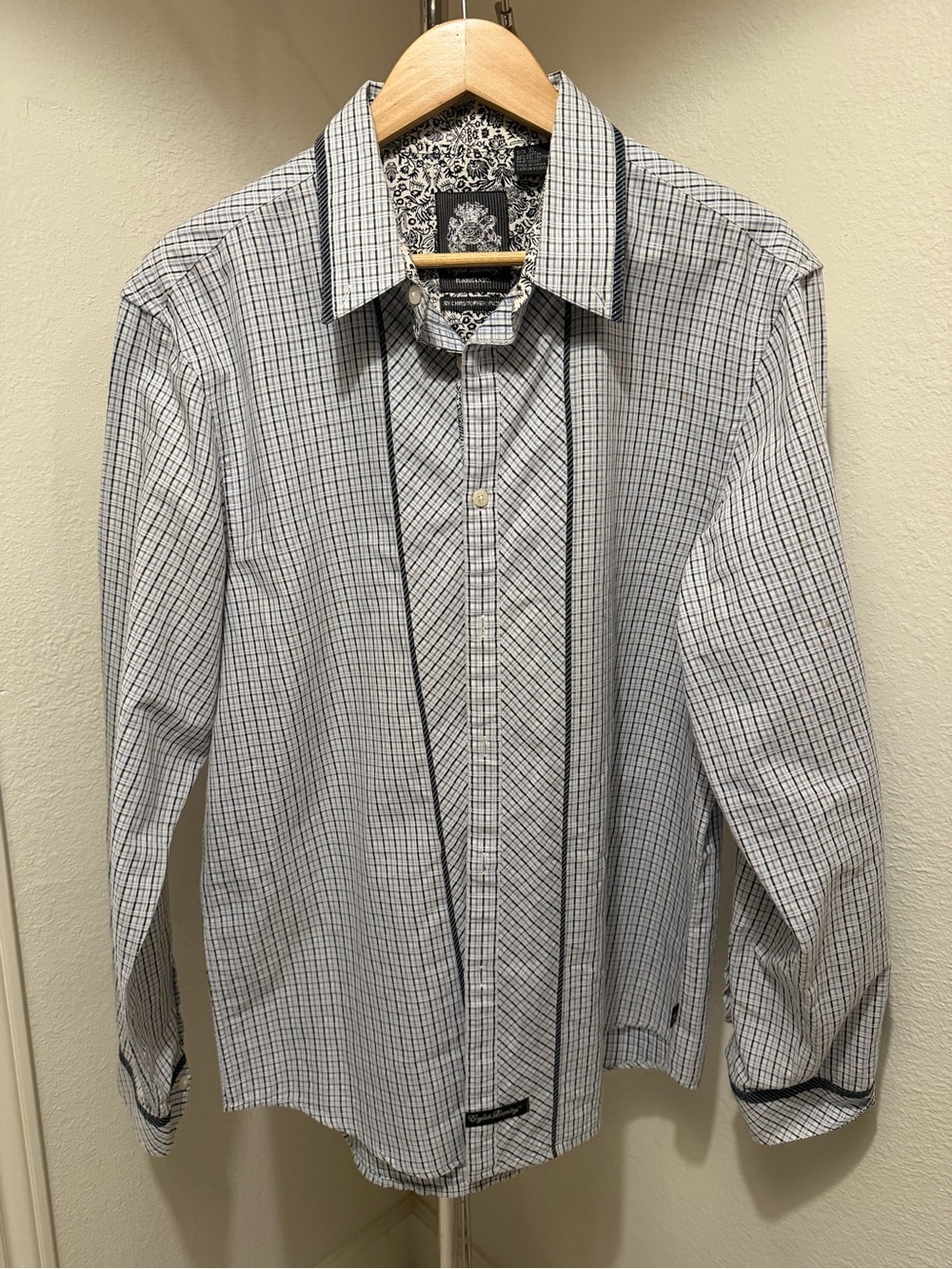 Christopher & Banks Black and White Checked Button-Down Shirt